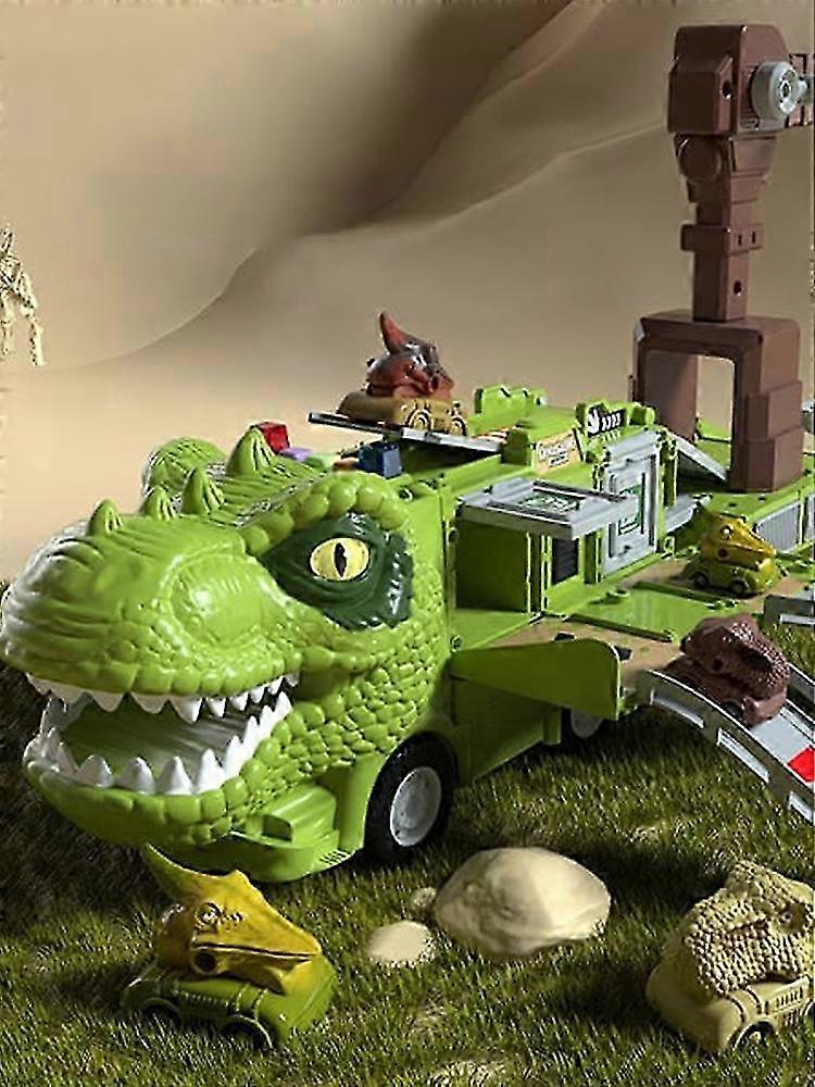 2025 Dinosaur Transforming Engineering Truck Track Toy Set With Lights and Music AU
