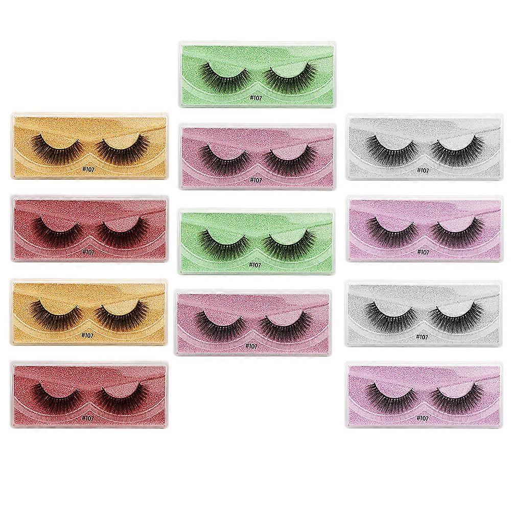 False Eyelashes 12 Pairs Grafting Fiber Eye Makeup Lashes For Women Daily Use and Parties Assorted Color 12Pcs