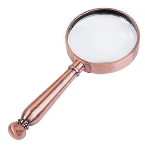 1 pc Magnifying Glass Handheld Magnifier Retro Reading Magnifying Glass-Good