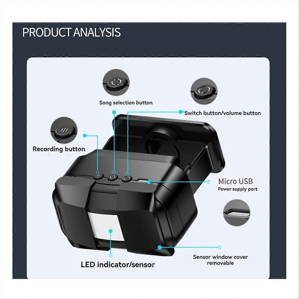 Infrared Induction Welcome Doorbell Wireless Detector white