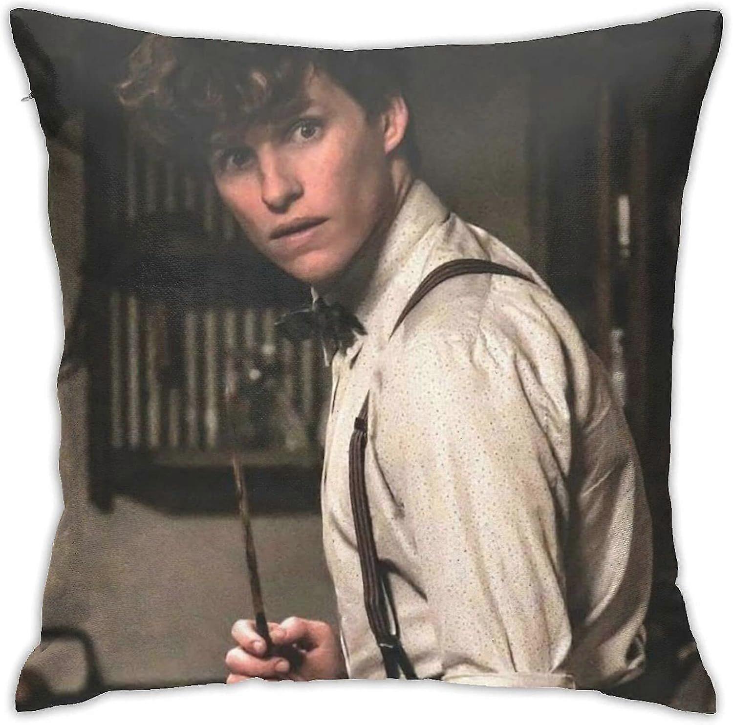 n374エディレッドメイン枕カバー枕カバーソフトクッションカバー装飾スロー枕ソファカースクエア枕カバーホームベッド装飾用(18x18in)-TB33