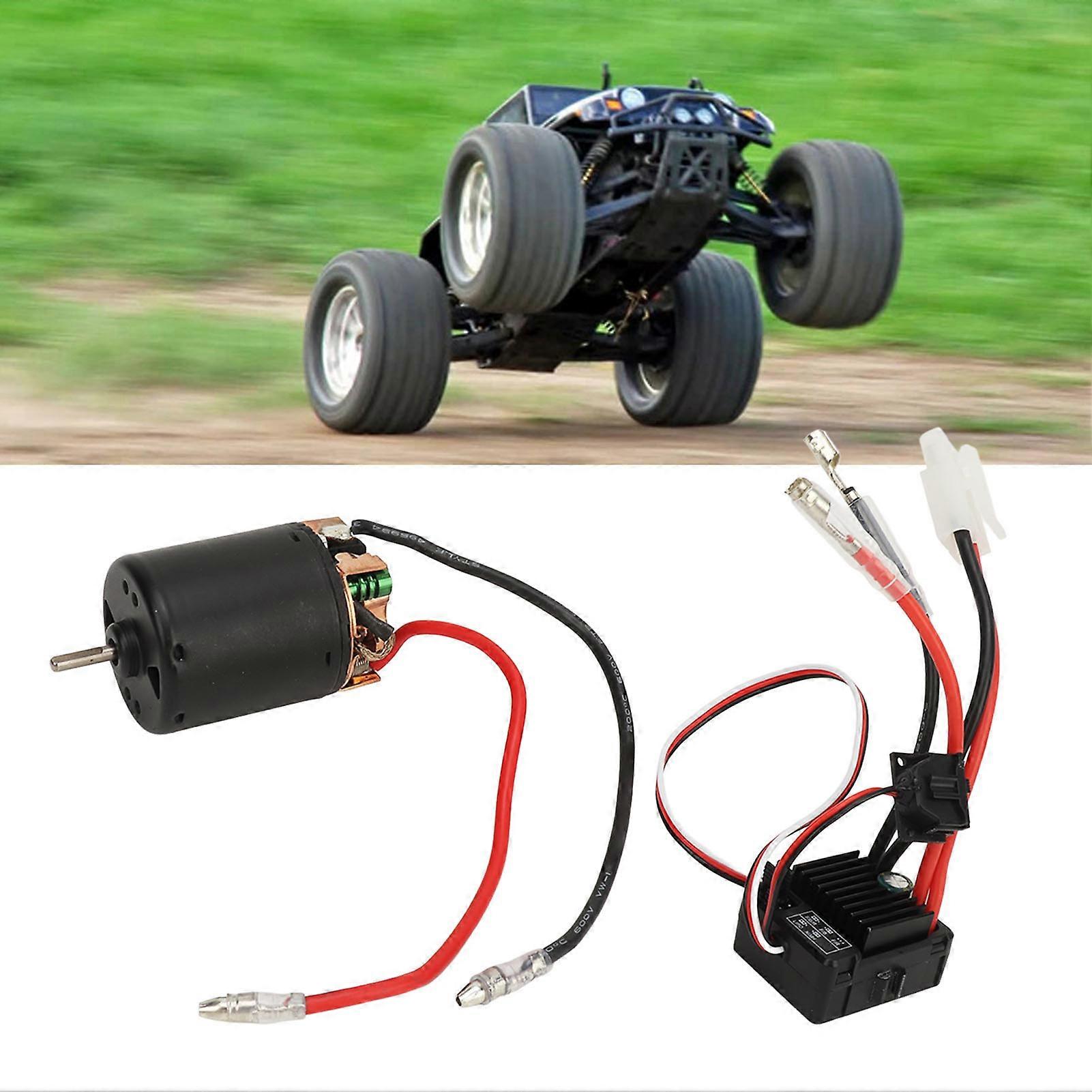 RC Motor ESC Combo Brushed 540 Motor High Torque 60A Speed Controller Low Noise Powerful RC Car Accessory for 1/14 1/10 80T 