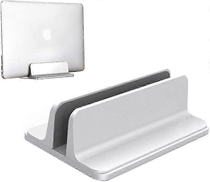 Laptop Stand, Vertical Laptop Stand Adjustable Stand for Macbook / Notebook / Surface Pro and iPad, Silver