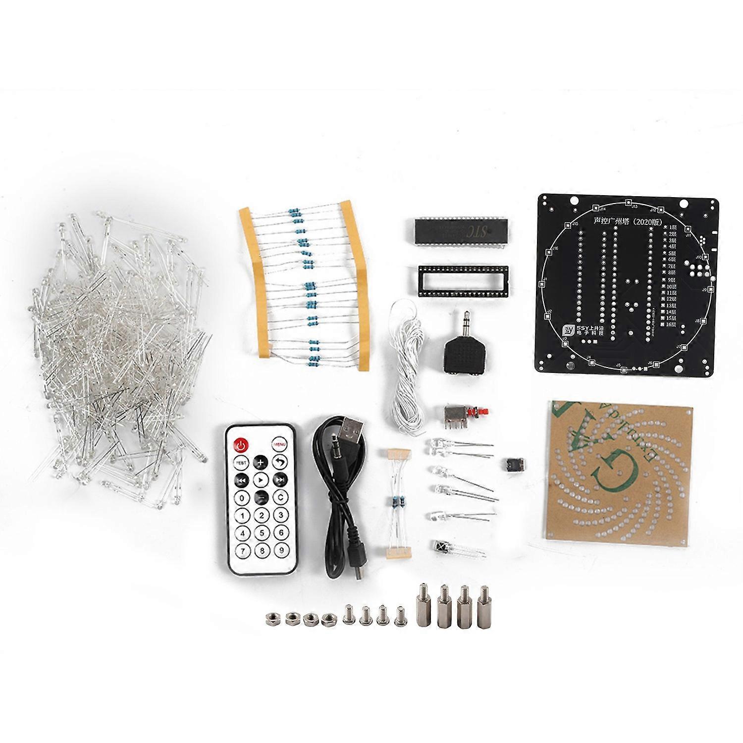 Electronic Tower Colorful LED Display Kit with Remote Control LED Light Cube DIY Set