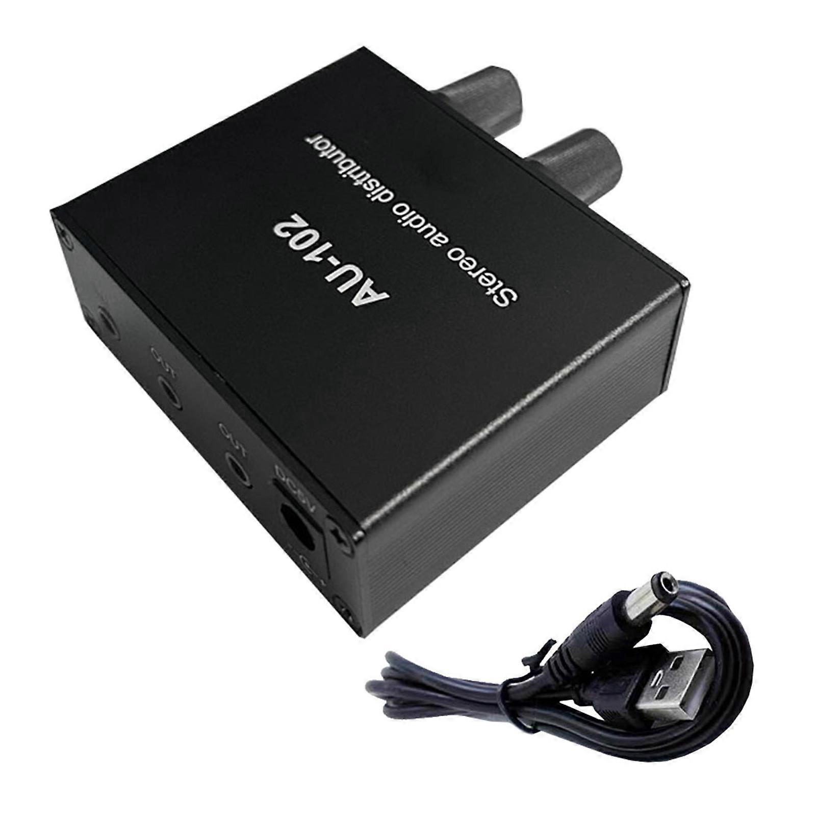 AU~102 Two Channel Stereo Auditory Sound Signal Distributor 1 In 2 Out Headphone Amplifier Board Multicolor