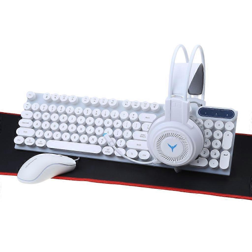 Mechanical Keyboard Mouse Headset with Microphone Large Mouse Pad RGB Backlit