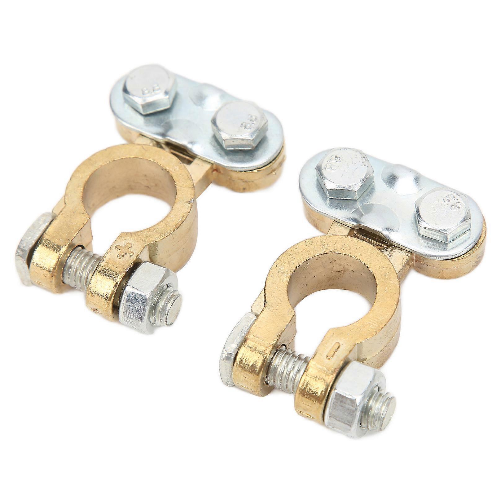 1 Pair of Car Battery Terminals Corrosion Resistance Metal Battery Terminal Clamp Connectors for Cars