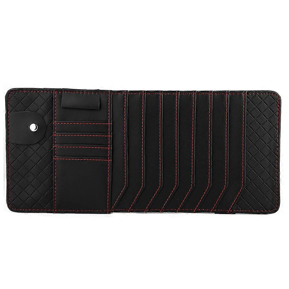 PU leather sun visor holder for car CD and disc storage