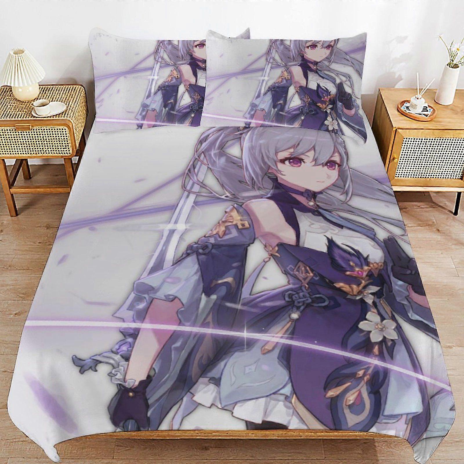 A327 GENSHIN IMPACT Home Friendly Soft Touch Long Lasting Thread Design Zipper Duvet Cover Sets Use Pattern N327