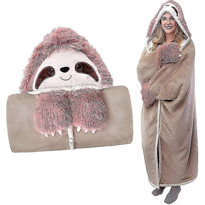 Stort hettegenserteppe for lam One Size - Cute Sloth Cy