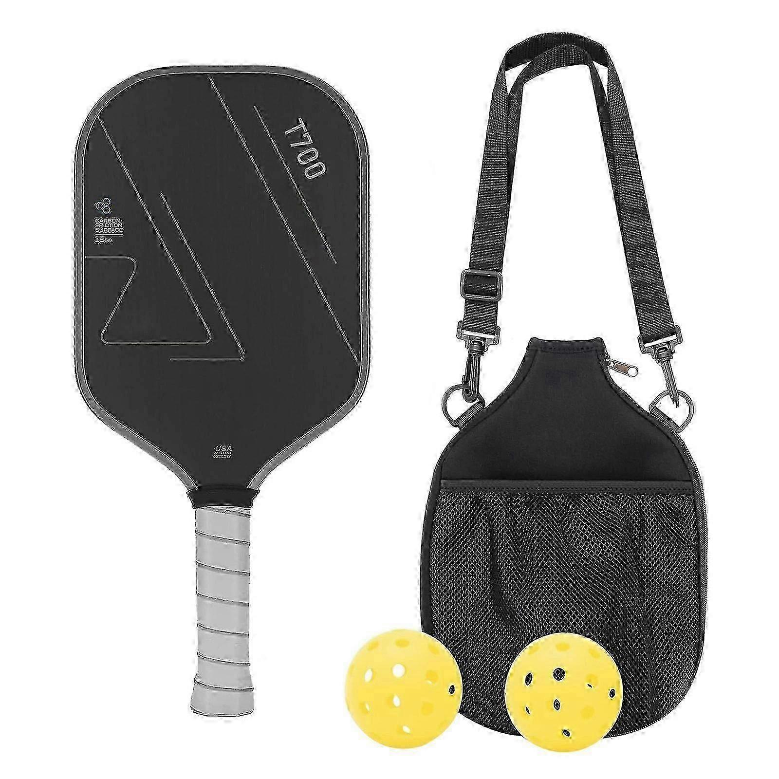 Carbon Fiber Pickleball Racket Suitable for All Levels and Ages 1 Racket 2 Balls Style A