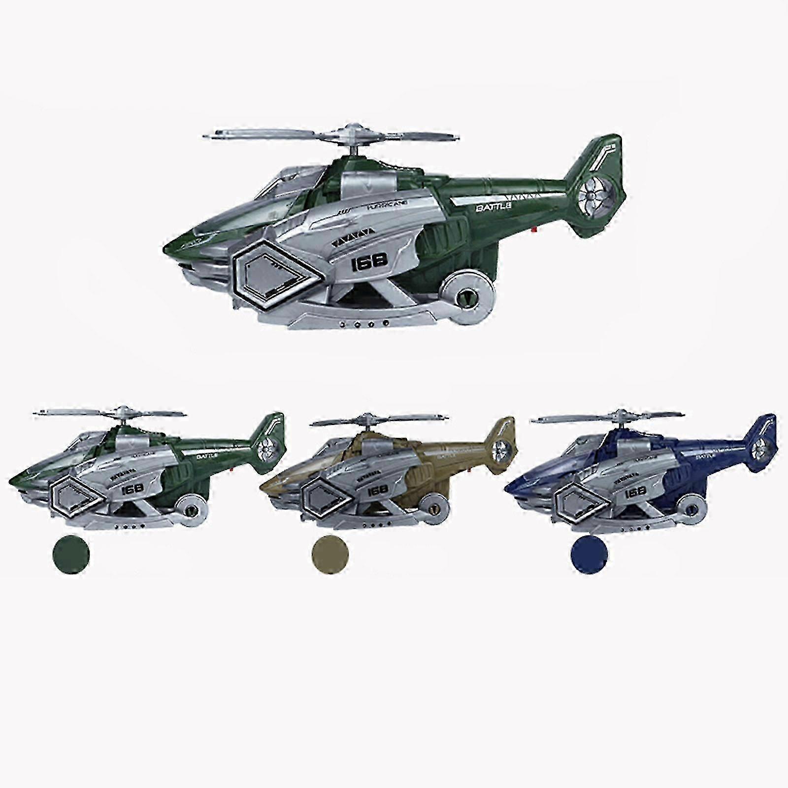 New Upgraded Air Force Helicopter Toy for Kids - Bump and Go Action with 3D Lights, Multicolor