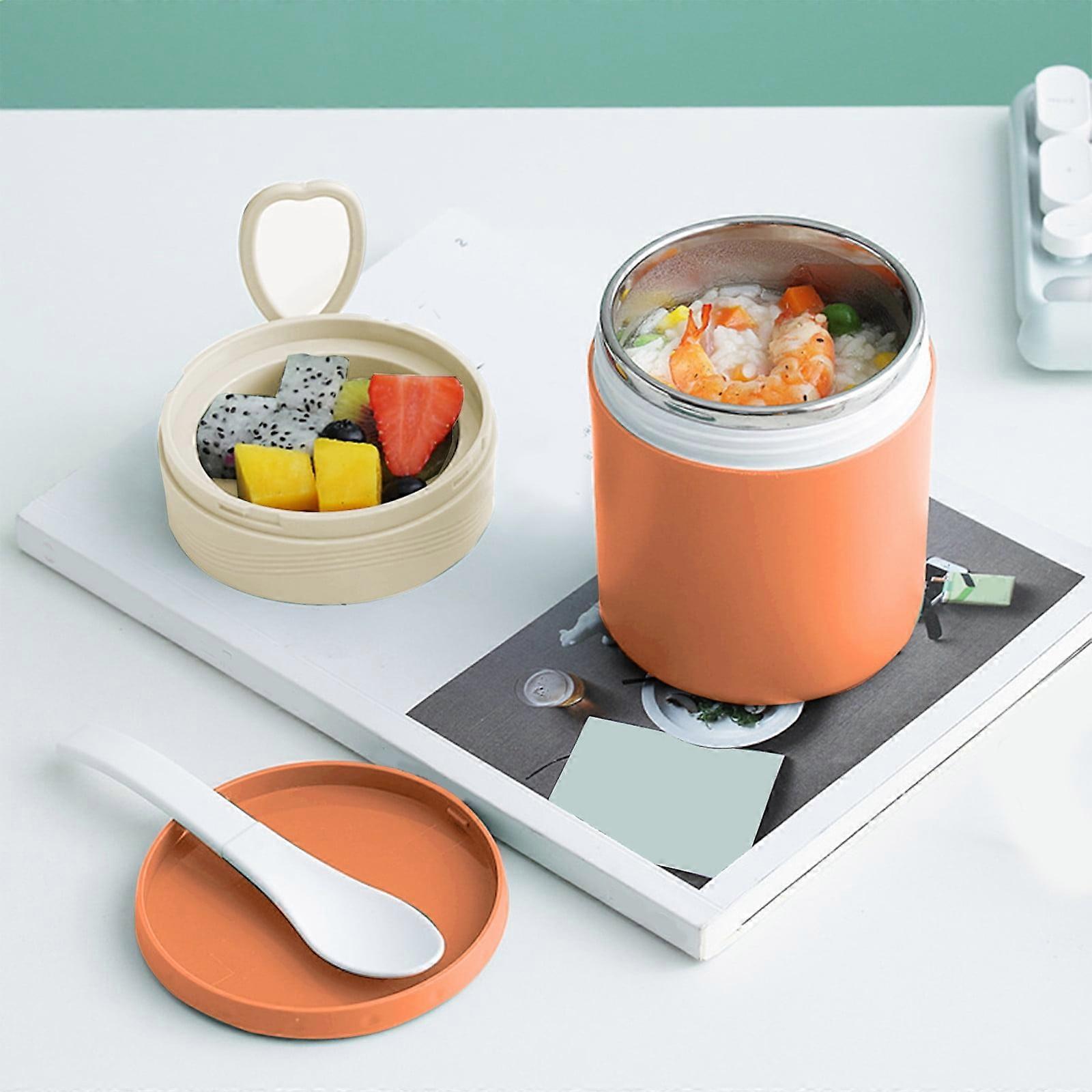 maxiaoxia 304 Stainless Steel Soup Cup, Insulated Portable Lunch Box, Microwaveable Bento Container for School, Office, Compatible with on-the-go