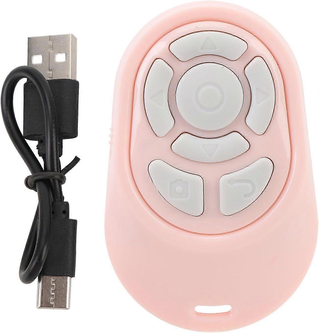 Bluetooth Remote Page Turner, Camera Shutter Remote Control, Bluetooth Scroll Ring for Short Video Smartphones and Tablets (Pink)