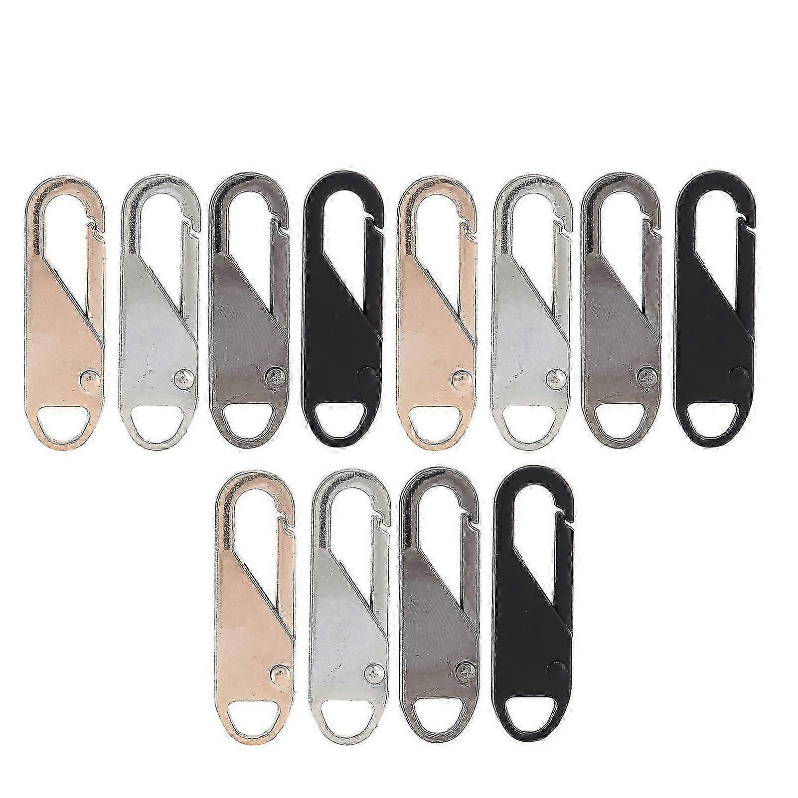 12pcs Detachable Alloy Spring Zipper Puller Zipper Slider Head Accessory for Case Bag