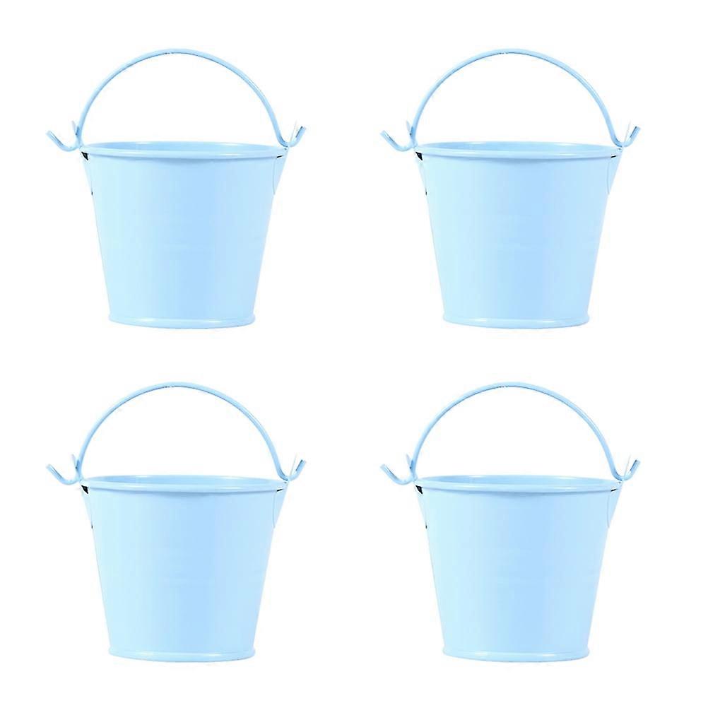 Mini Bucket 4 Pcs Flower Container Garden Decor Multifunction Portable Child Iron