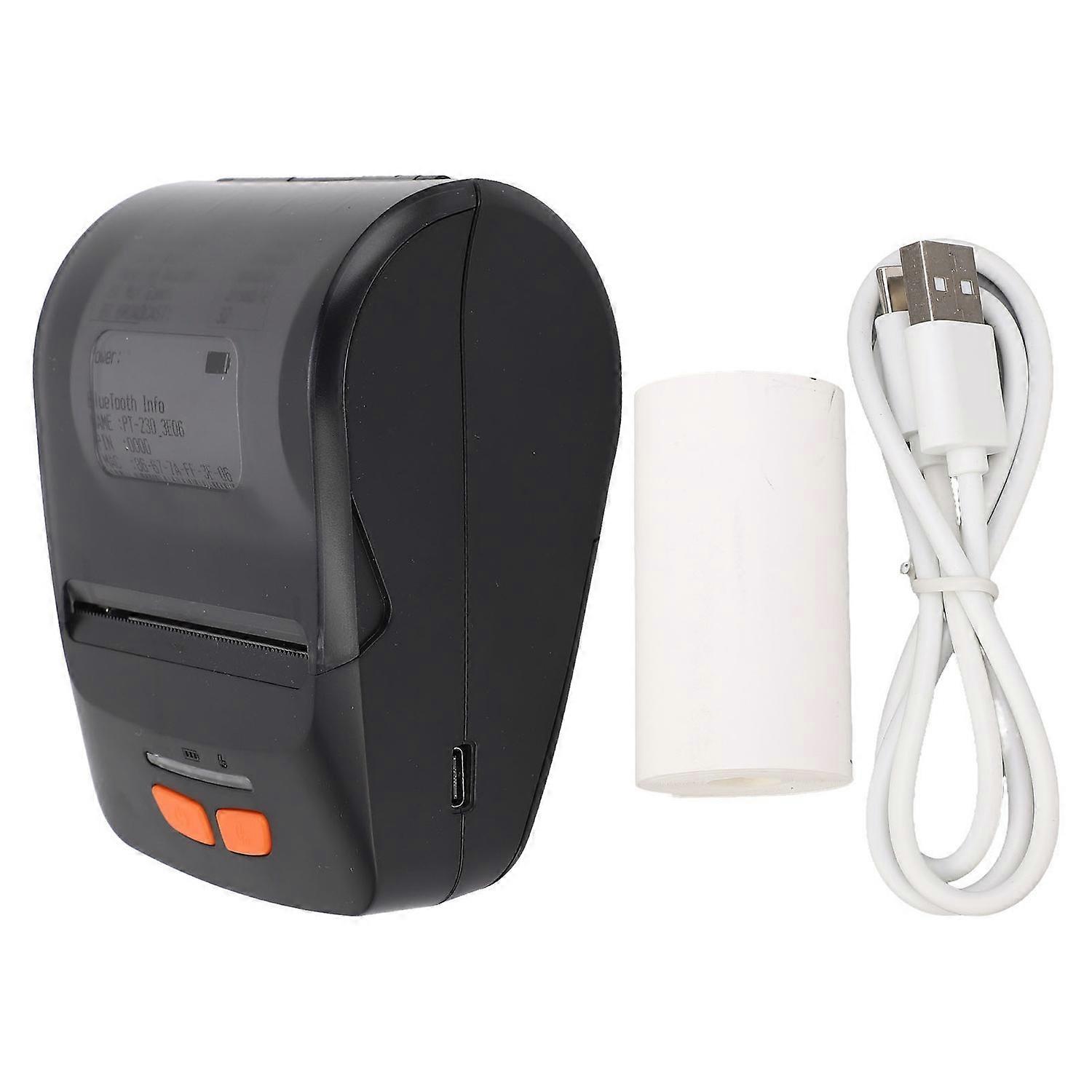 Bluetooth Thermal Printer with Label Paper Portable POS Barcode Printer Black White Printing Output
