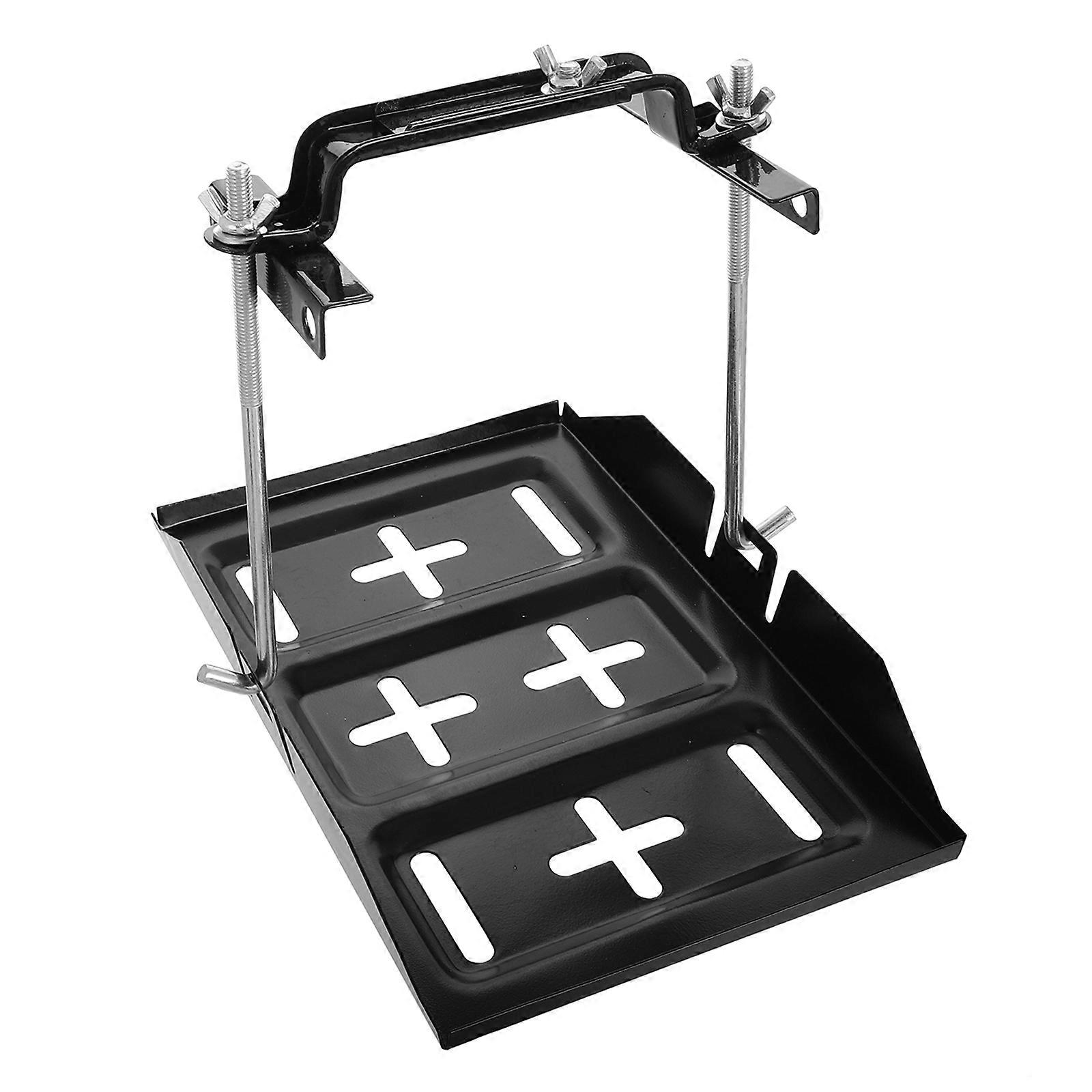 Car Battery Tray Kit For Automotive Use With Adjustable Clamp And Stable Support In Black Color 1 Set