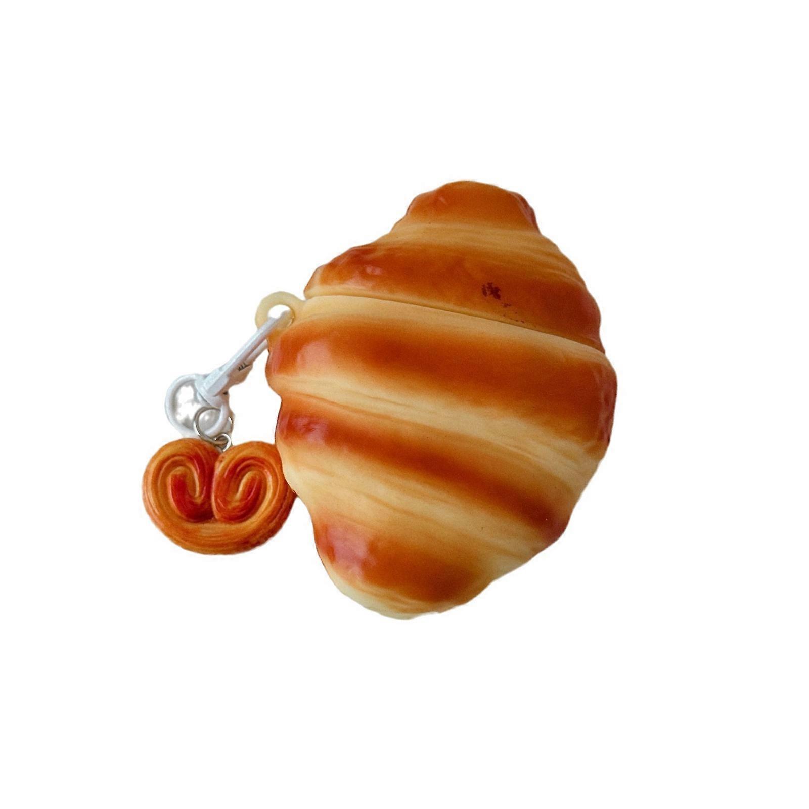 Anti Drop Silicone Headphone Case with Detachable Straps Whimsical Bread Shaped Protective Shell for Earbud pro3 Use Multicolor