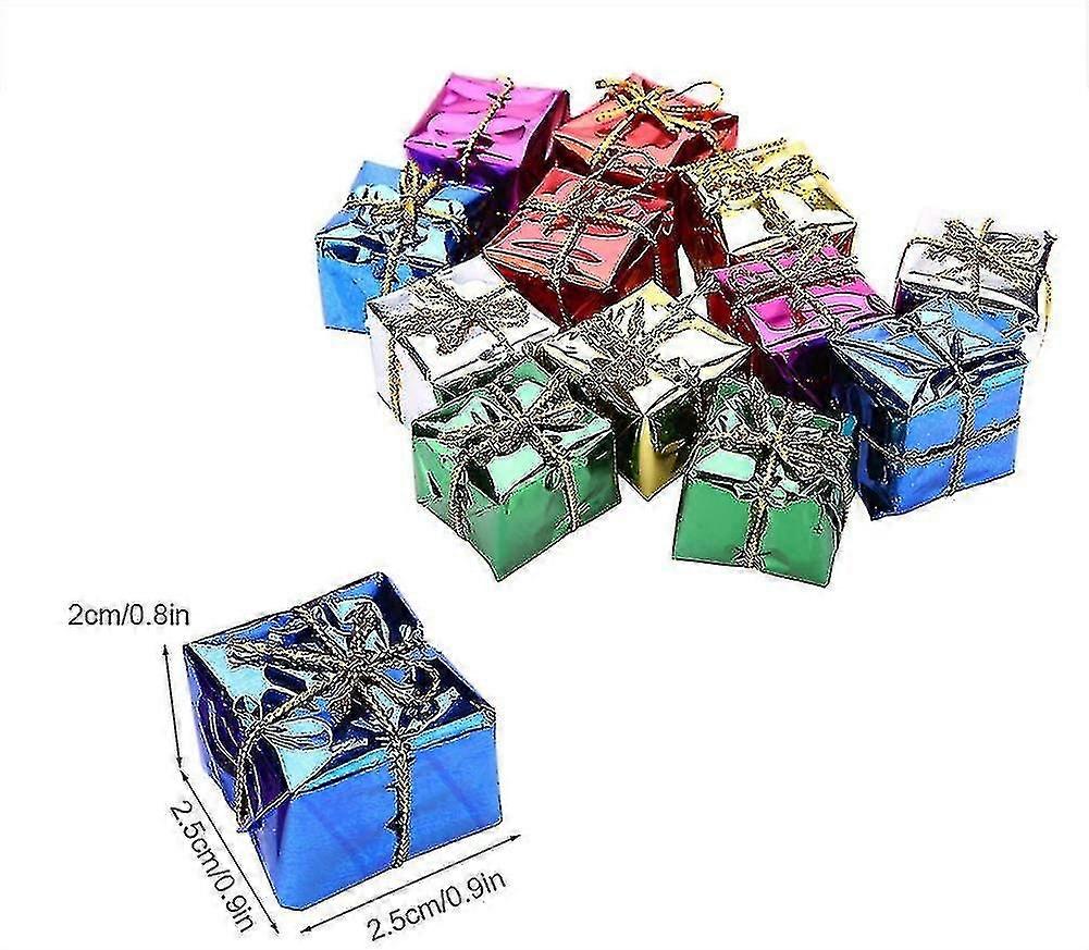 Decorative gift boxes for Christmas - 12pcs hanging ornament cubes for tree