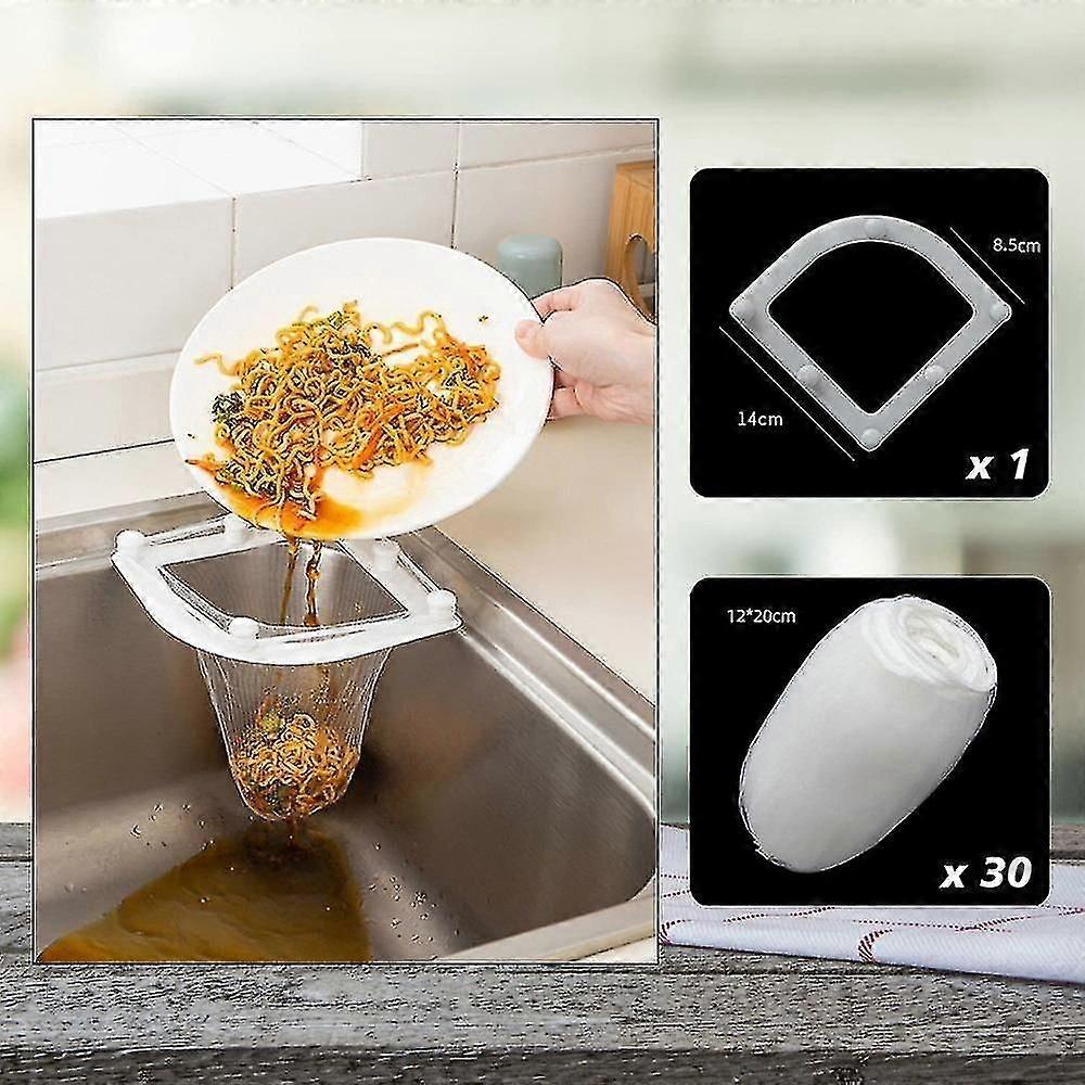 Kitchen Sink Mesh Bag Disposable Kitchen Sink Drain Strainer(1 pcs, white)