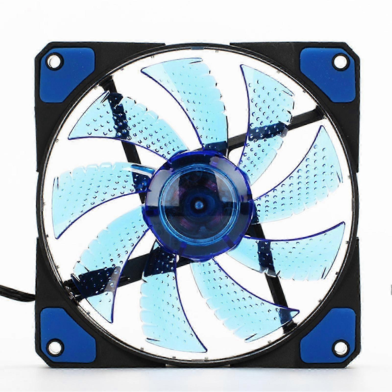 Fiauli Cooling Fan Ultra Silent Anti-vibration 15 Lights Round Computer Cooling Fan for Computer