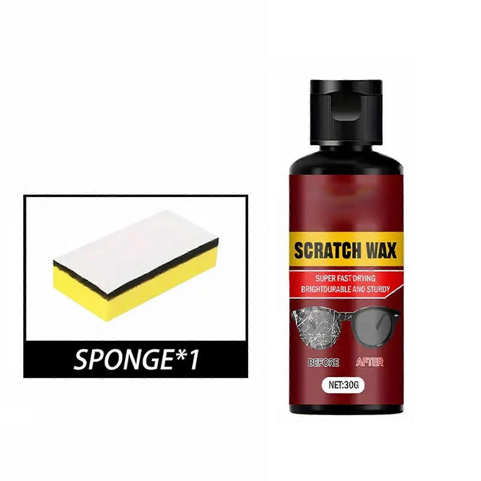 30g Auto Scratch Polishing Wax with Sponge Car Window Windshield Scratch Remover Car Maintenance Scratch Repairing Paste Multicolor