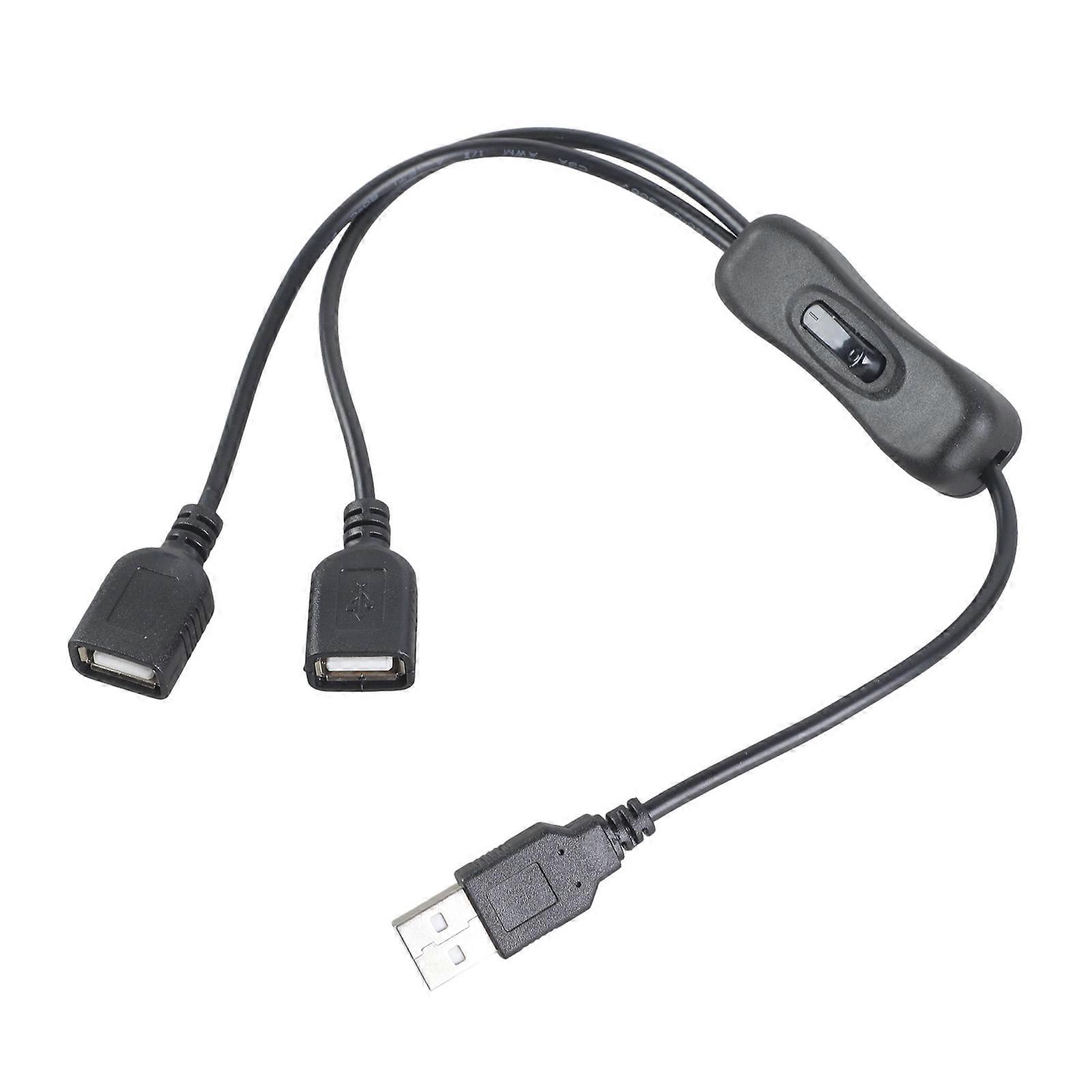 USB Male To Double Female Charging Cord Switcher Enable 35cm 120cm 200cm Option Rapid Device Charging Solution Multicolor