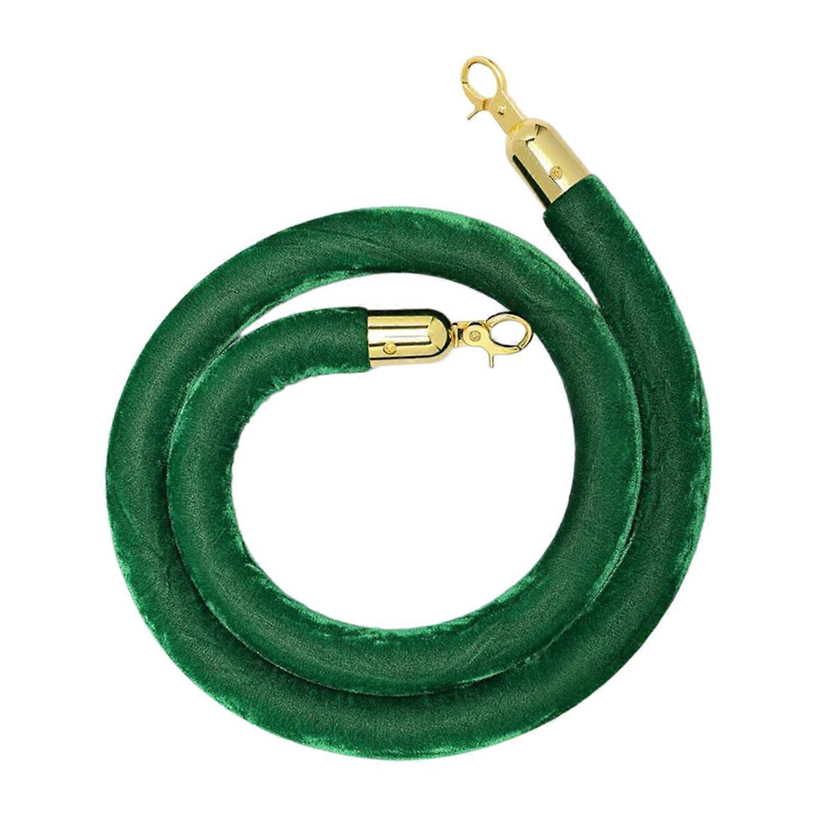 59inch Crowd Control Rope Barrier with Hooks for Theaters Museums Events Green