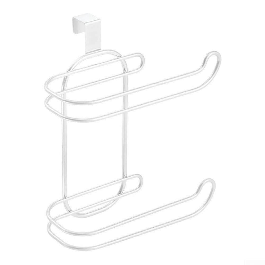 Toilet Paper Holder Wall Mounted with Storage Shelf Space Saving for Bathroom (White)
