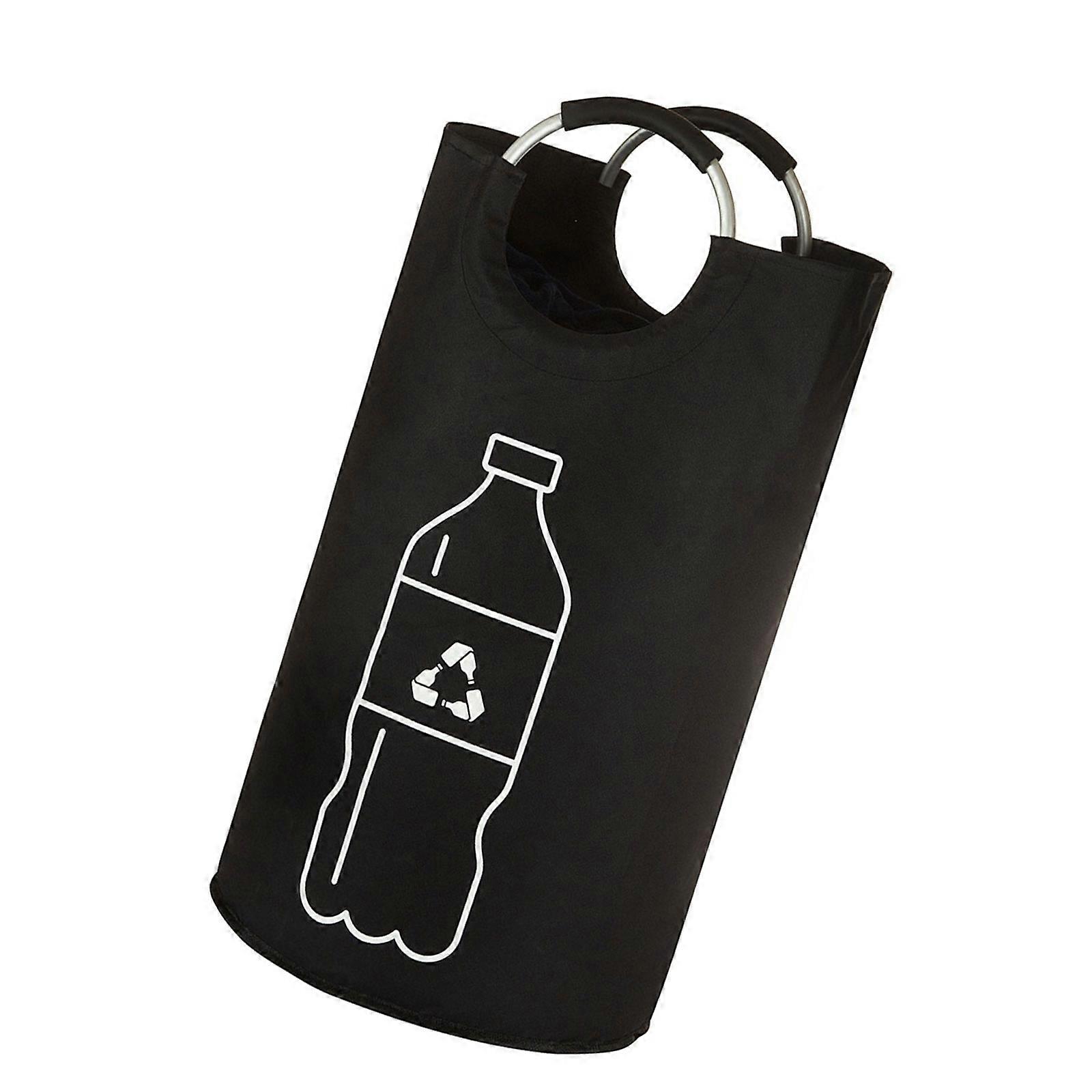 Aluminum Handle Foldable Home Organizers Oxford Fabric Recycling Basket For Plastic Bottles Space Saving Solution Multicolor