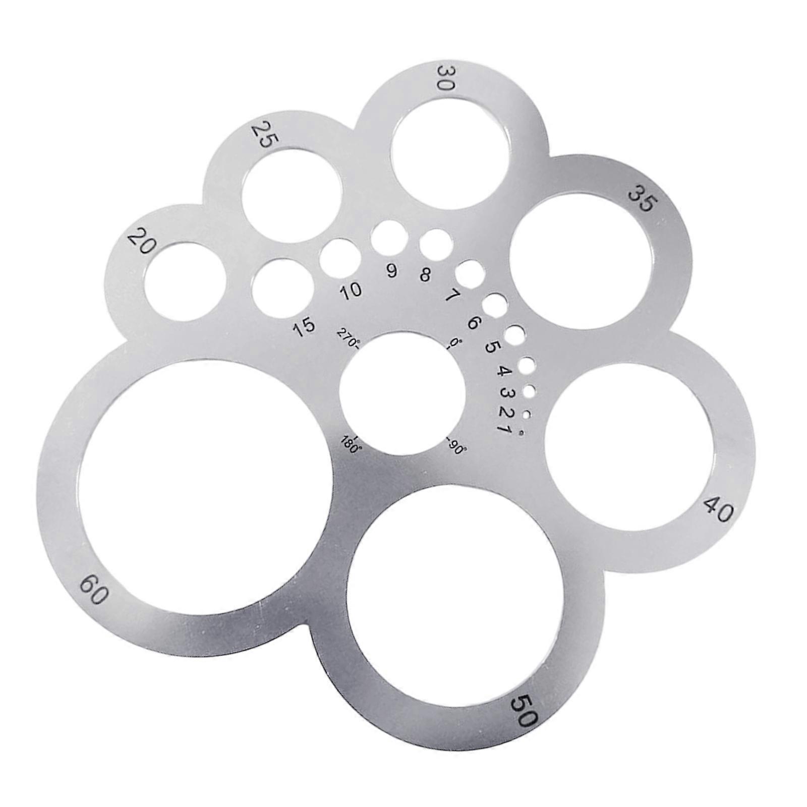 Multifunctional Leatherworking Measuring Tool Stainless Steel Leather Angle Gauge Measuring Ruler With Scale Markings Multicolor