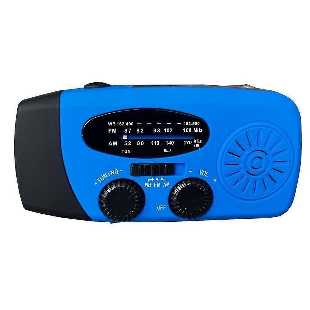 Solar Powered Emergency Flashlight with Power Bank and Radio, LED Torch for Outdoor Camping