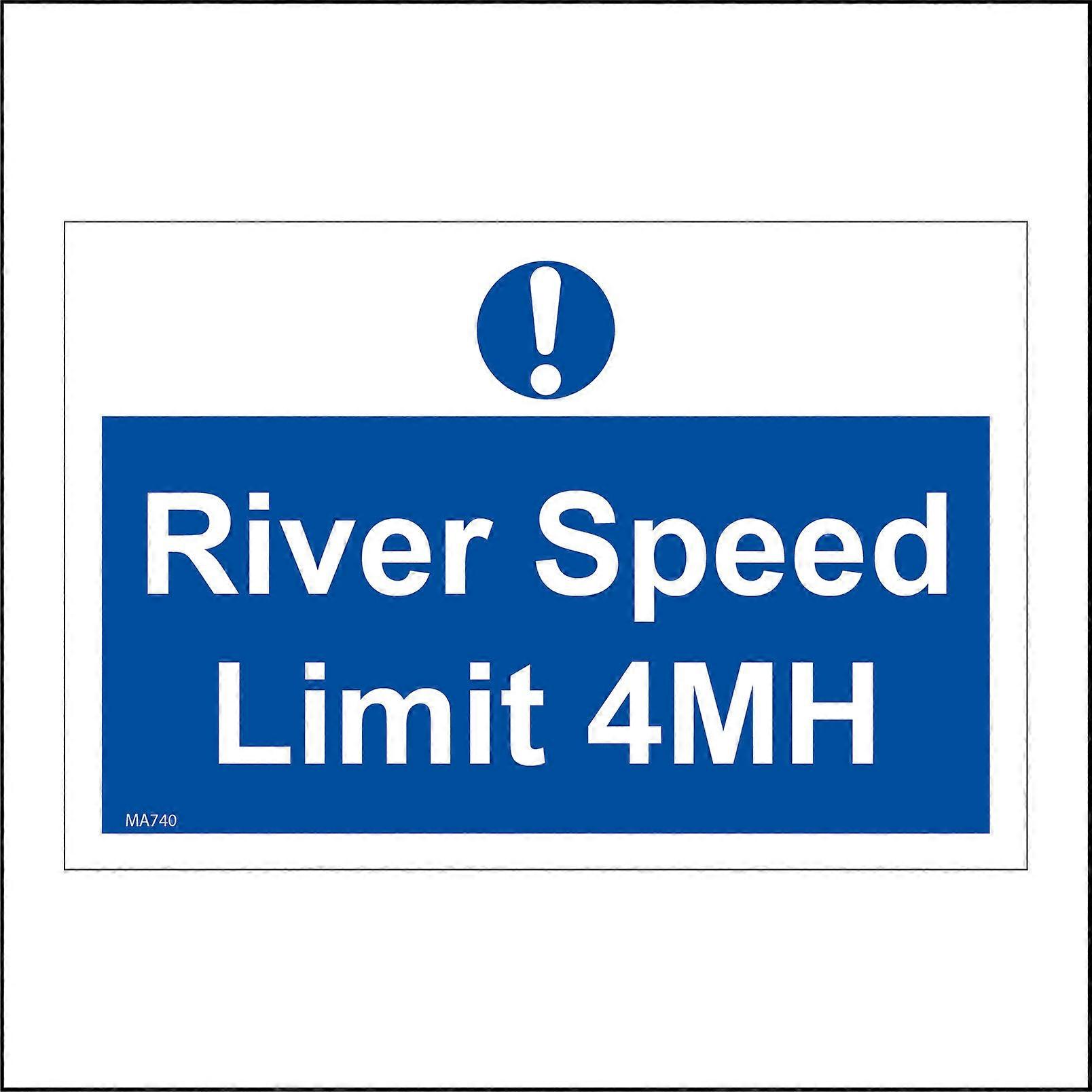 MA740 River Speed Limit 4MH Sign with Triangle Exclamation Mark
