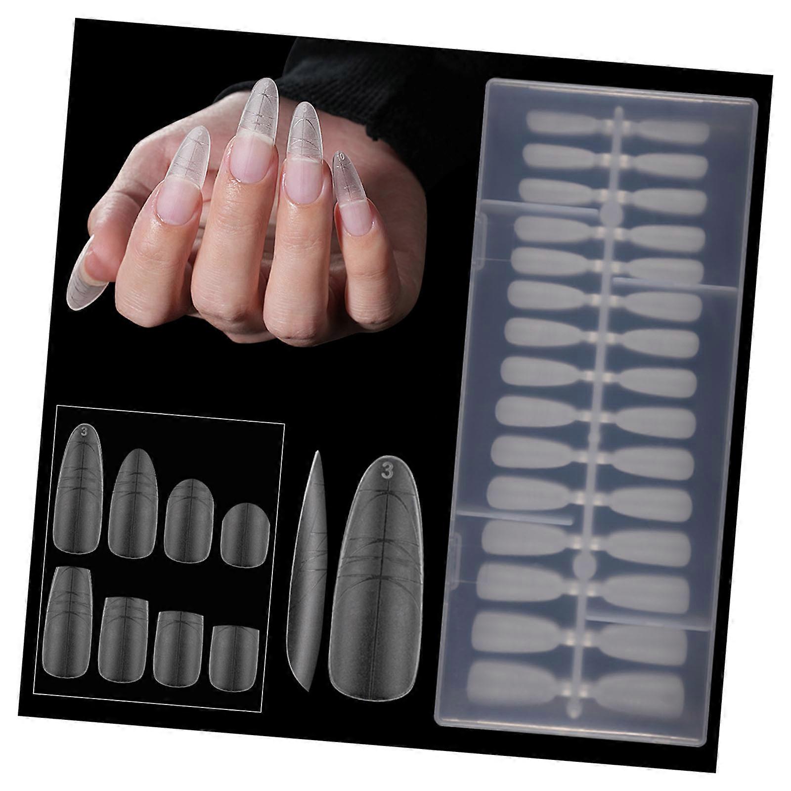 Matte Press On Nail 240Pieces Calibrated Measurements Short Ladder Long Oval Optional Shape Not Glossy Nail Tips Multicolor