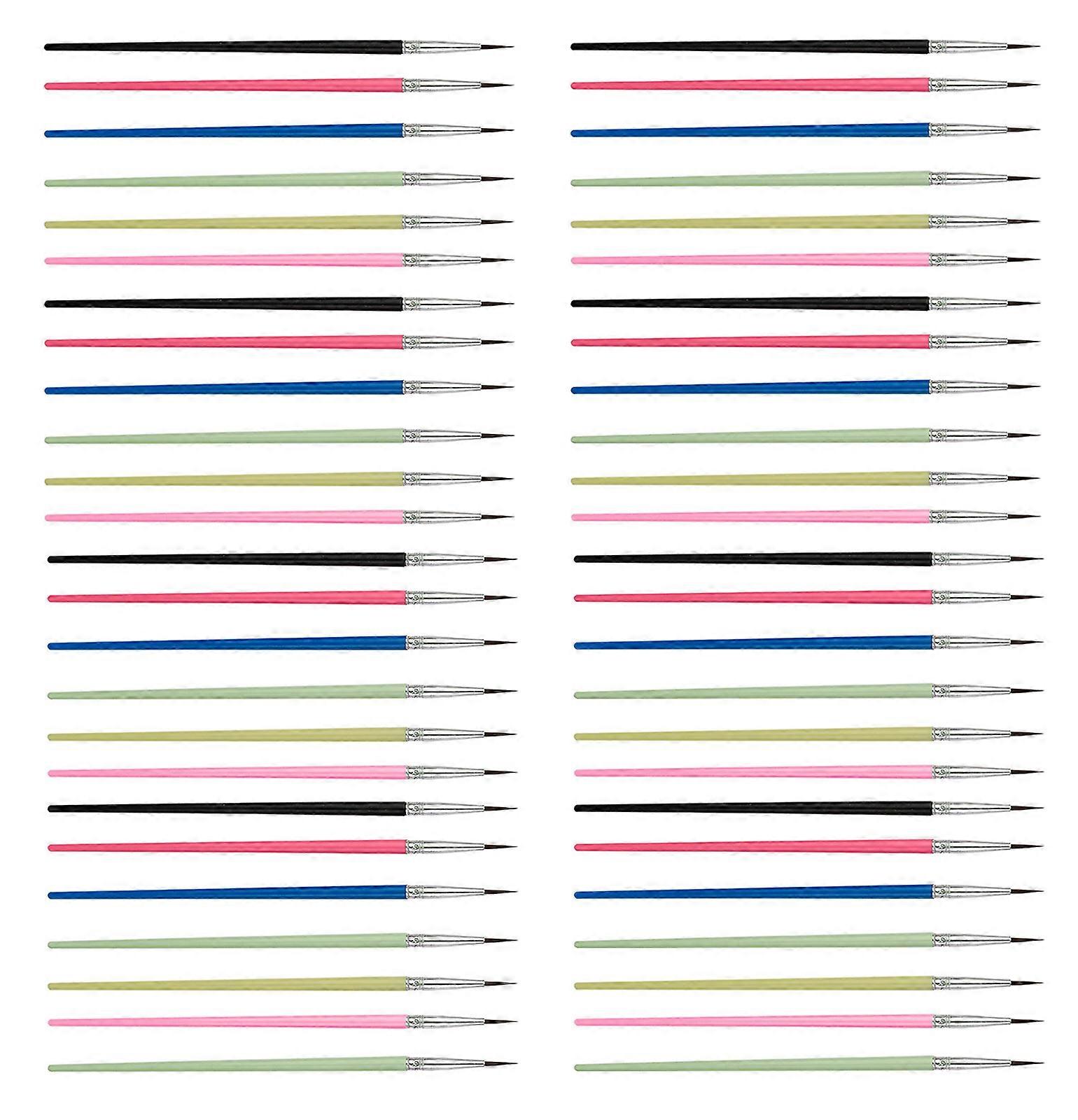 50Pcs Artist Paintbrush for Canvas Fabric Wood Projects with Nylon Bristles Nonslip Handle Paint Brushes Assorted Size Multicolor