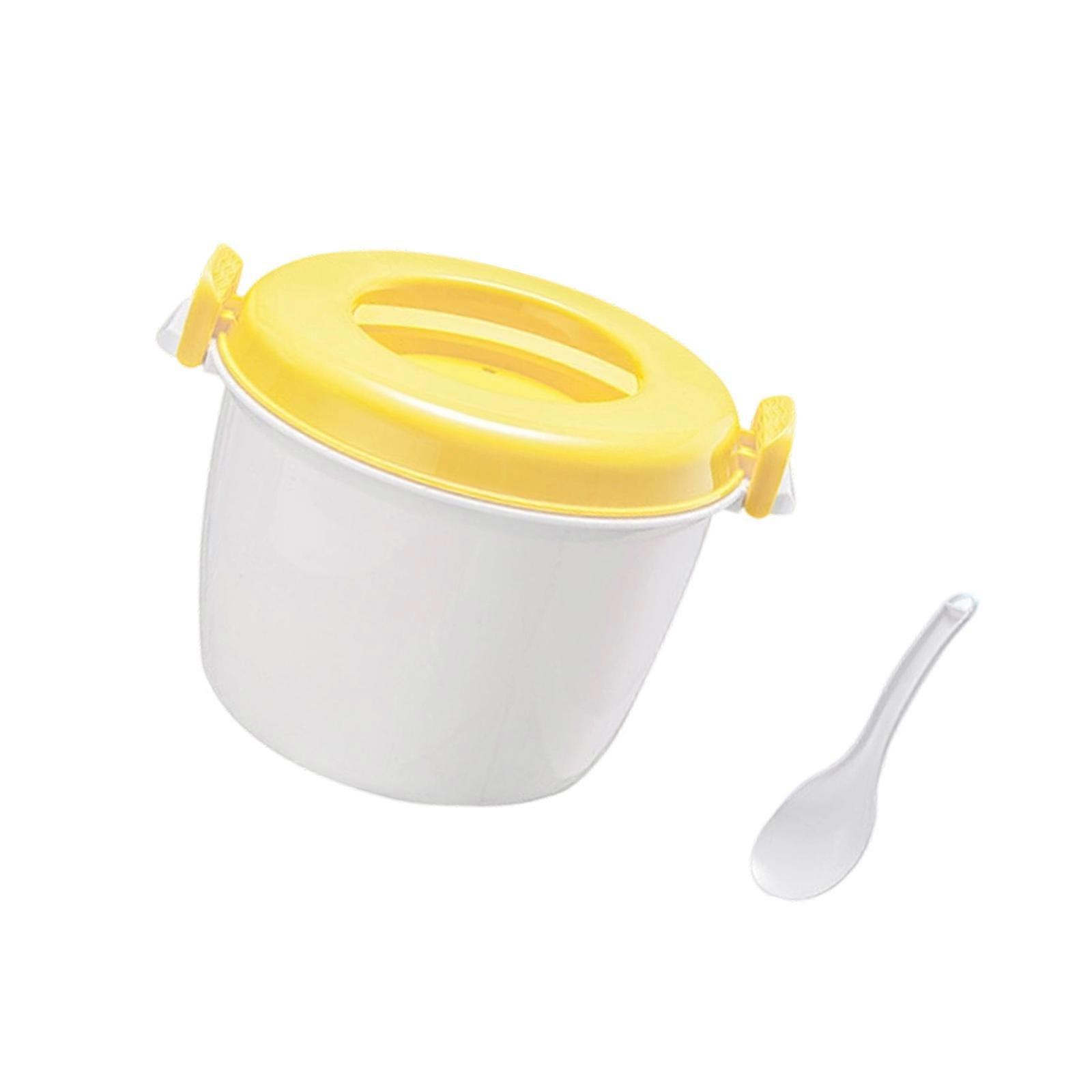 Quick Cook Microwave Meal Prep Container 2600ML Oven Microwave Rice Cooker Vegetable Container Rice Making Tool  Yellow
