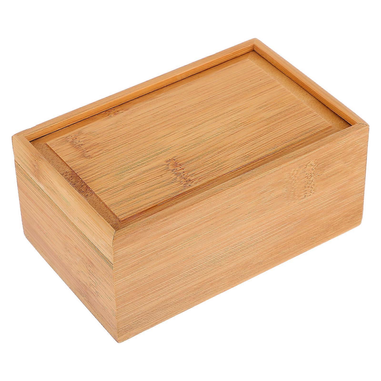 Wooden Storage Box for Essential Oils with Sliding Lid Pull-Out Design