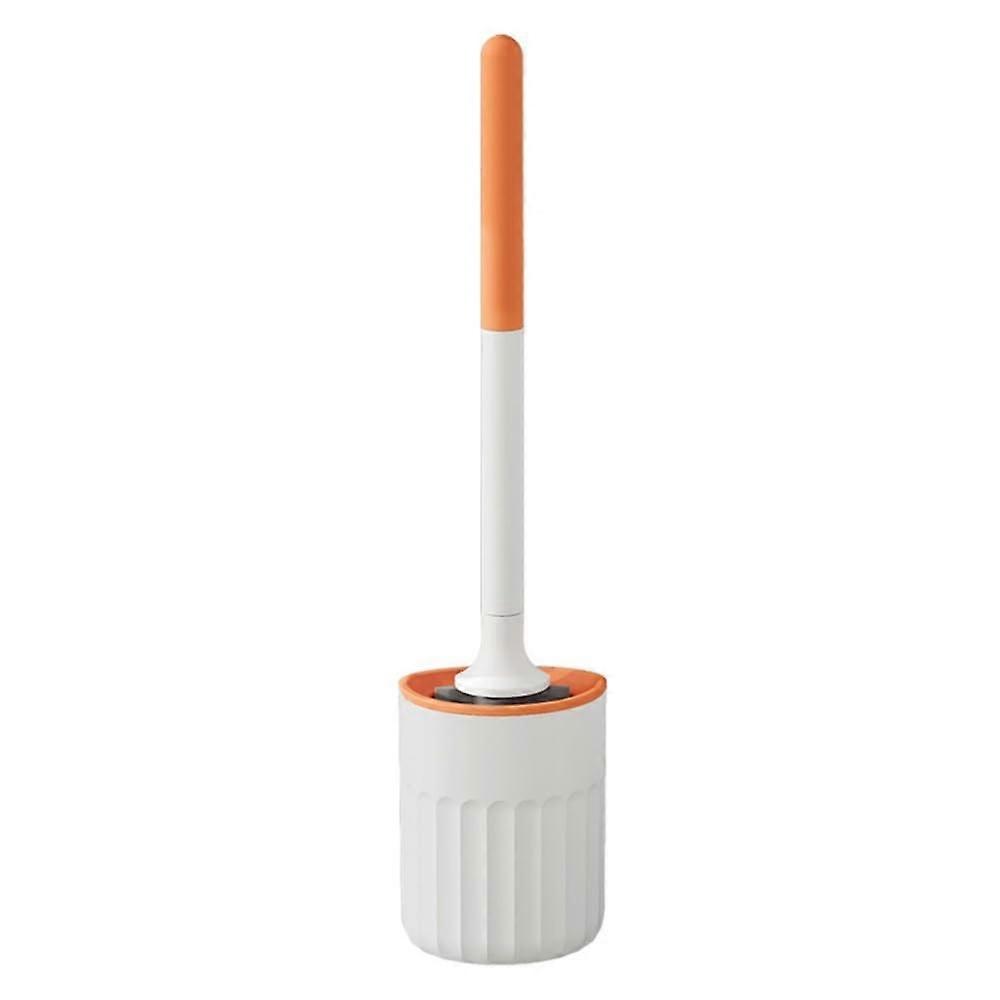 Long Handle Toilet Brush Set with Wall Mounted Holder for Deep Bathroom Cleaning and Space Saving