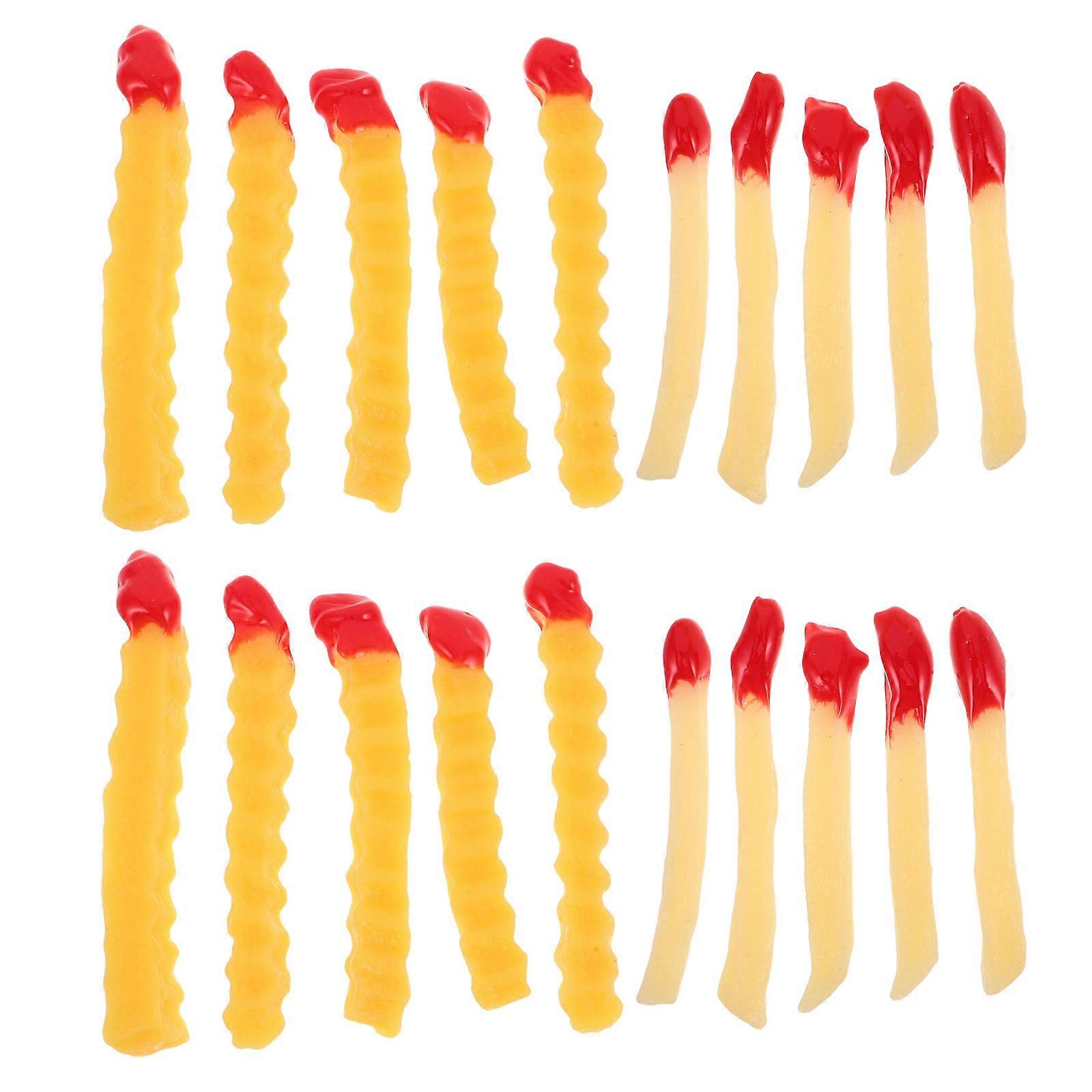 Fake French Fries Artificial Food Model for 80Pcs Simulation Fast Food Toy