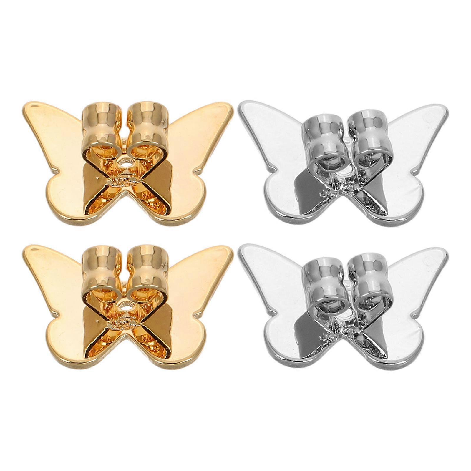 Butterfly Earring Back Locks Providing Secure Fit for Pierced Earrings 4Pcs