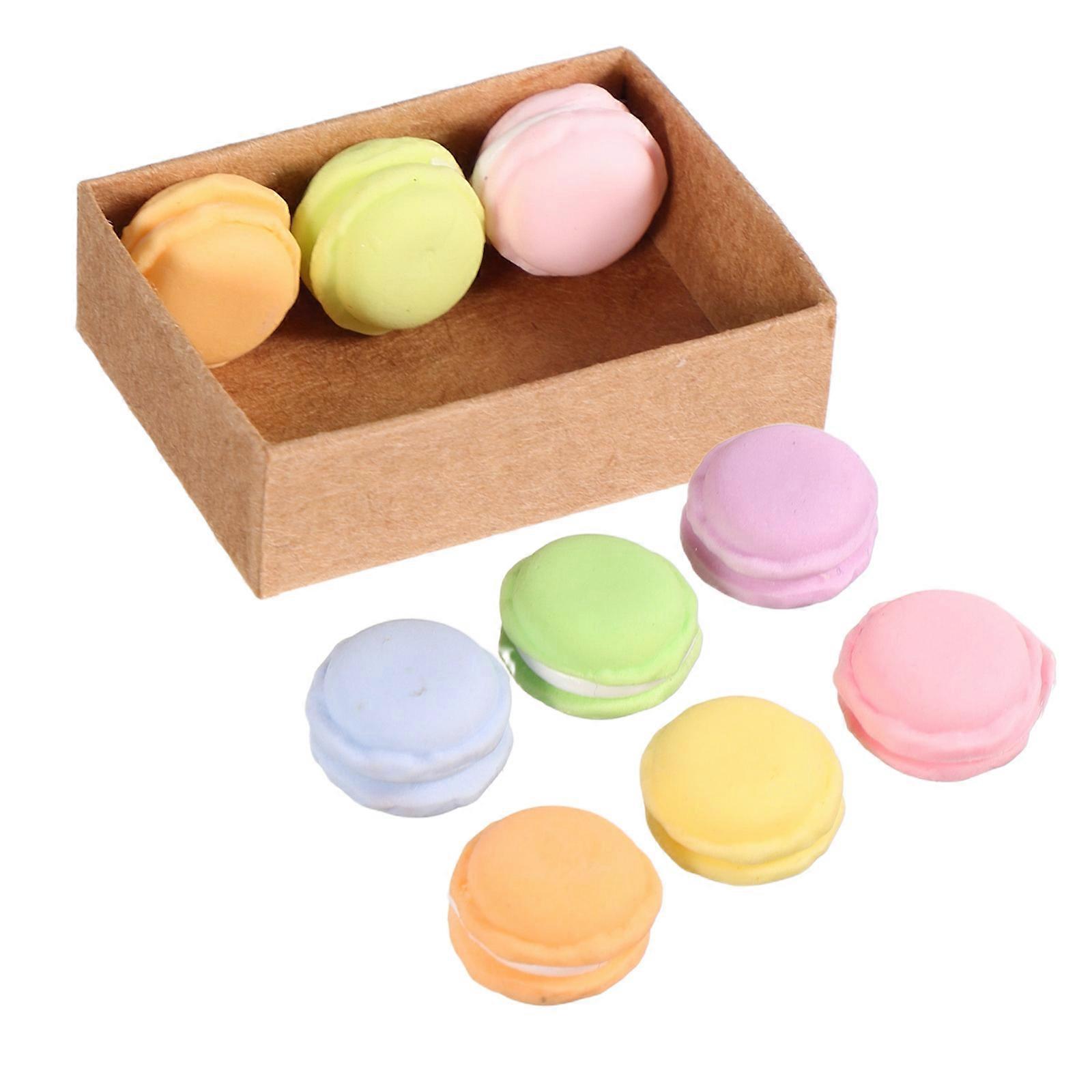Mini Macarons Artificial Macarons for Dollhouse 4Sets Decoration