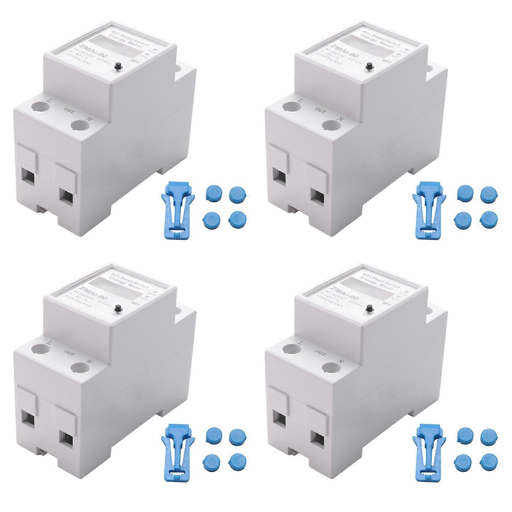 4X SINOTIMER Smart Energy Meter Tuya WDS688 Energy Meter Wifi Single Phase Energy Meter Mobile App 5-60A