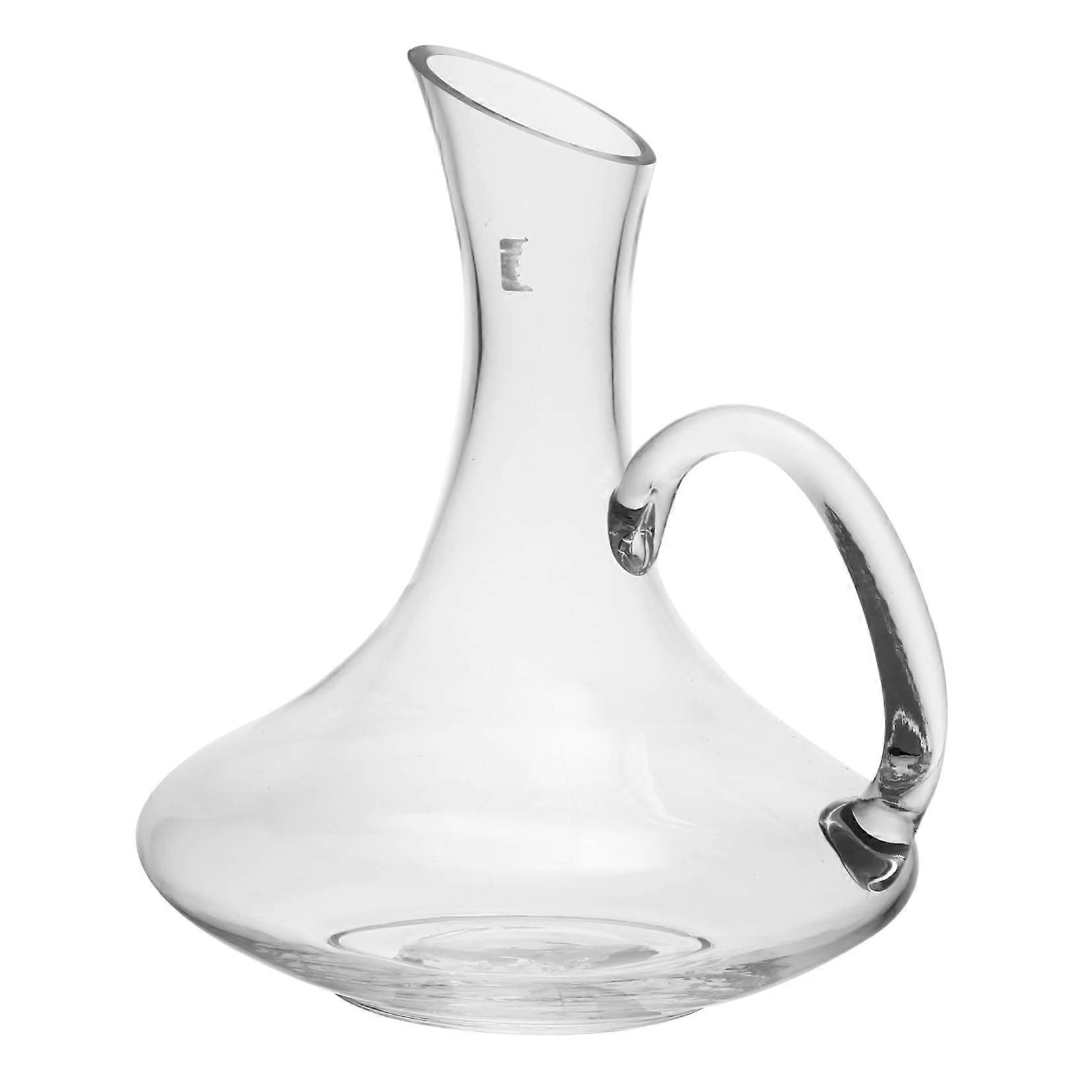 Transparent Glass Wine Decanter with Handle for Elegant Pouring in Home Bar or Restaurant Use