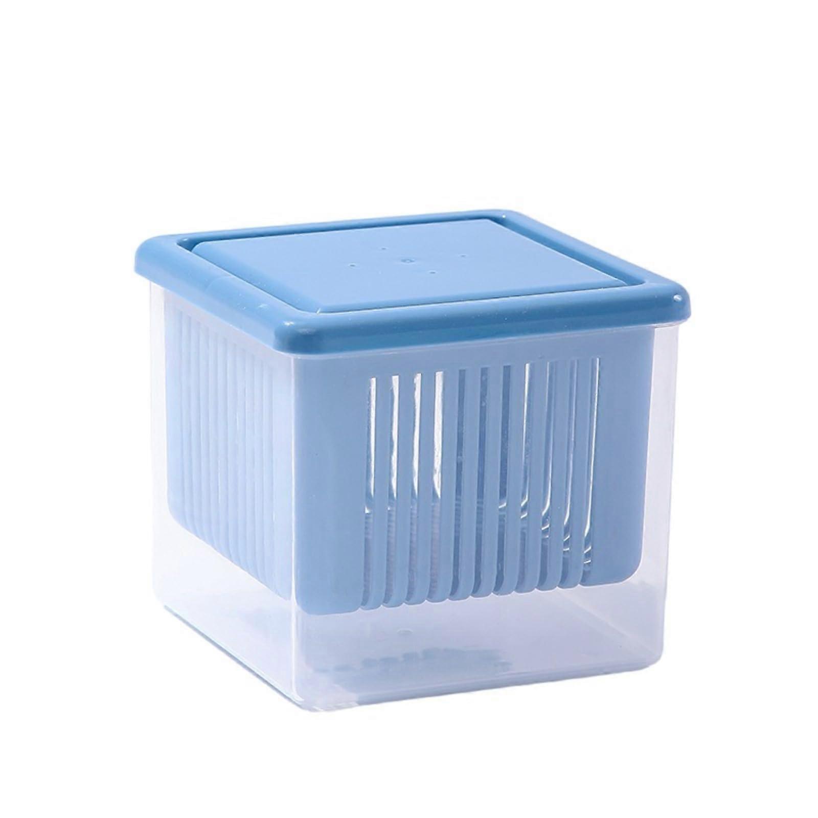 2pcs Square Fruit Storage Container with Filter for Efficient Berry Washing and Refrigerator Use