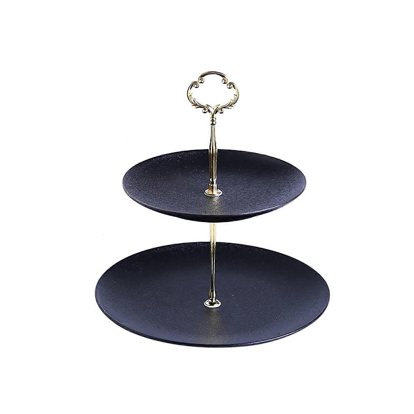 2 Tier Ceramic Cake Stand with Elegant Tiered Design for Dessert, Cupcake and Fruit Display