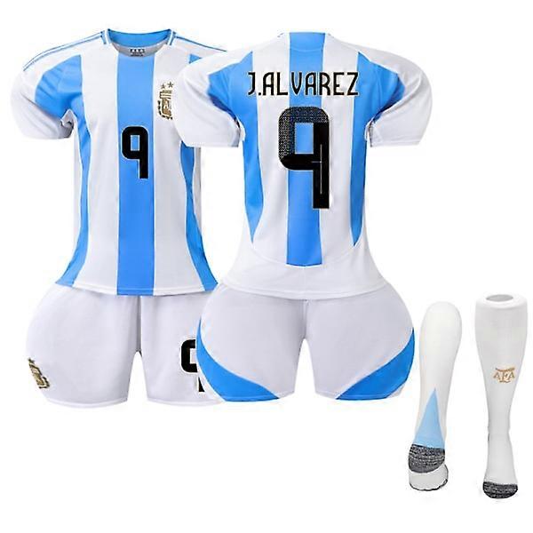 Nuevas camisetas de fútbol de Argentina 2024 #9 J. Álvarez Camisetas de entrenamiento 22
