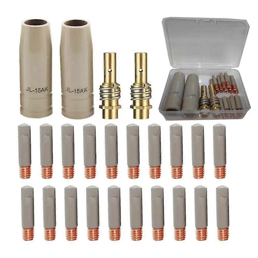 24Pcs/Set Coating Protection Nozzle MIG Torch Gas Nozzle Tip Holder for 15AK MIG MAG Welding Torch 1.2mm