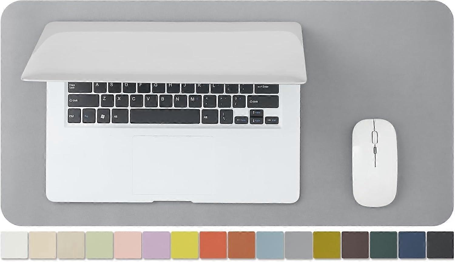 Compact Leather Desk Mouse Mat - 23.6" x 11.8" Non-slip PU Pad for Office & Home - Small Mouse Pad for Desktop Organization