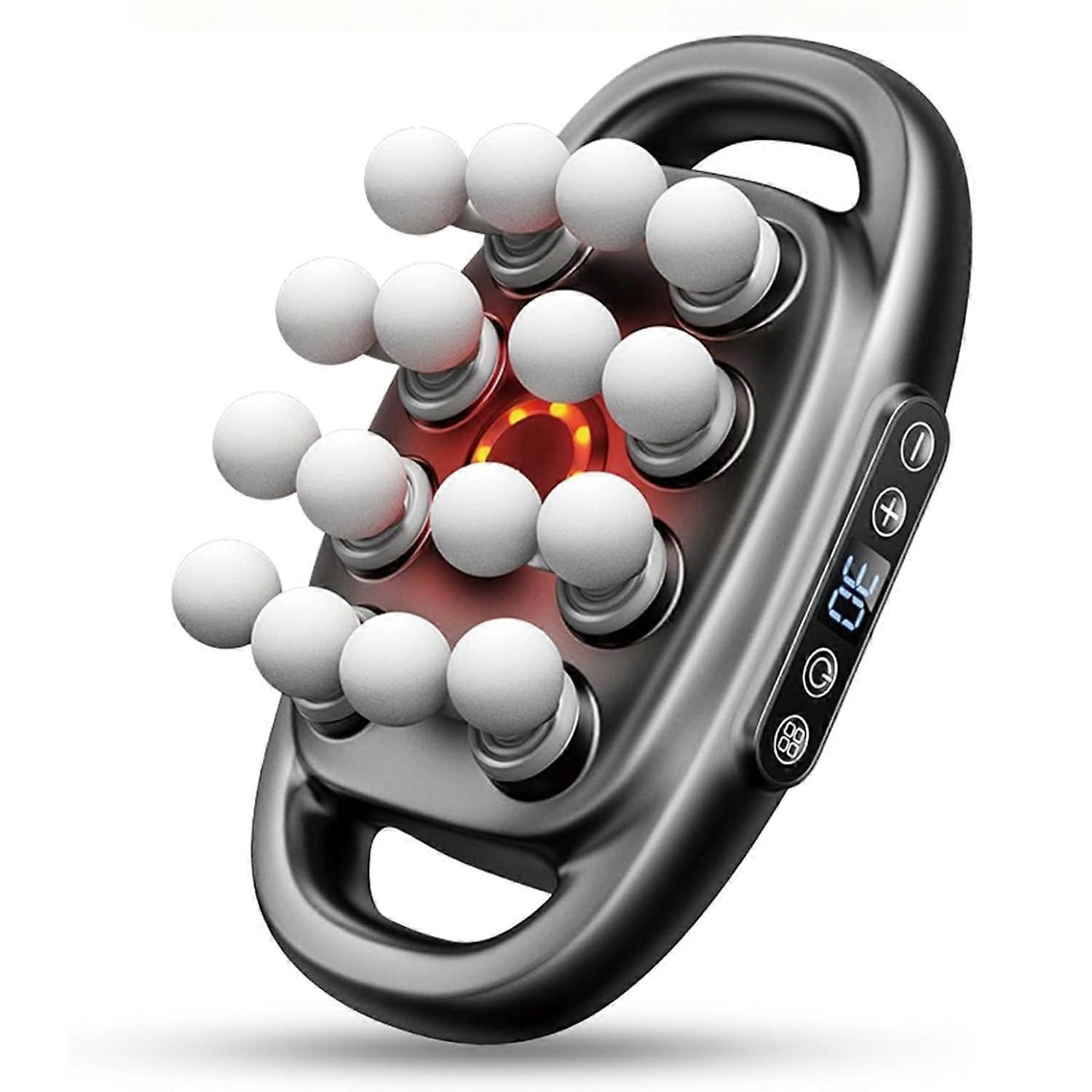 Deep Tissue Massager with 16 Heads, 30Level Intensity Control, Ultra Quiet for Back, Legs, Arms, Black